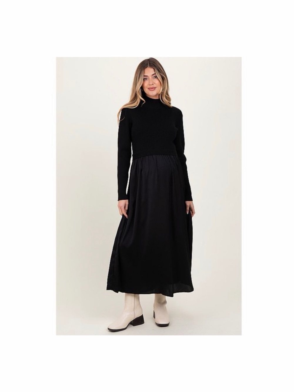 Taylor Black Long Sleeve Maxi Dress